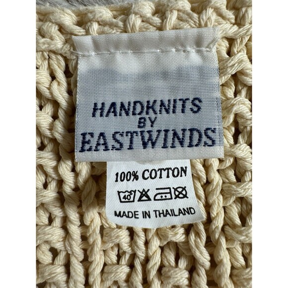 Handknits By Eastwinds Sweater Cardigan Yellow Short Sleeve Vintage Cottage M - Picture 4 of 5